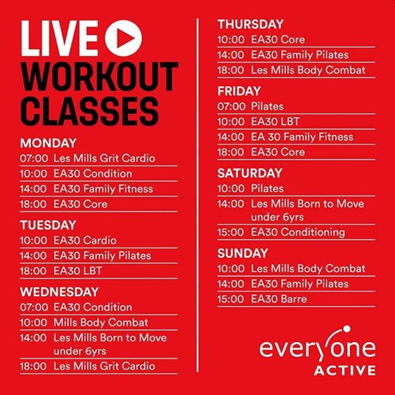 Live workout classes